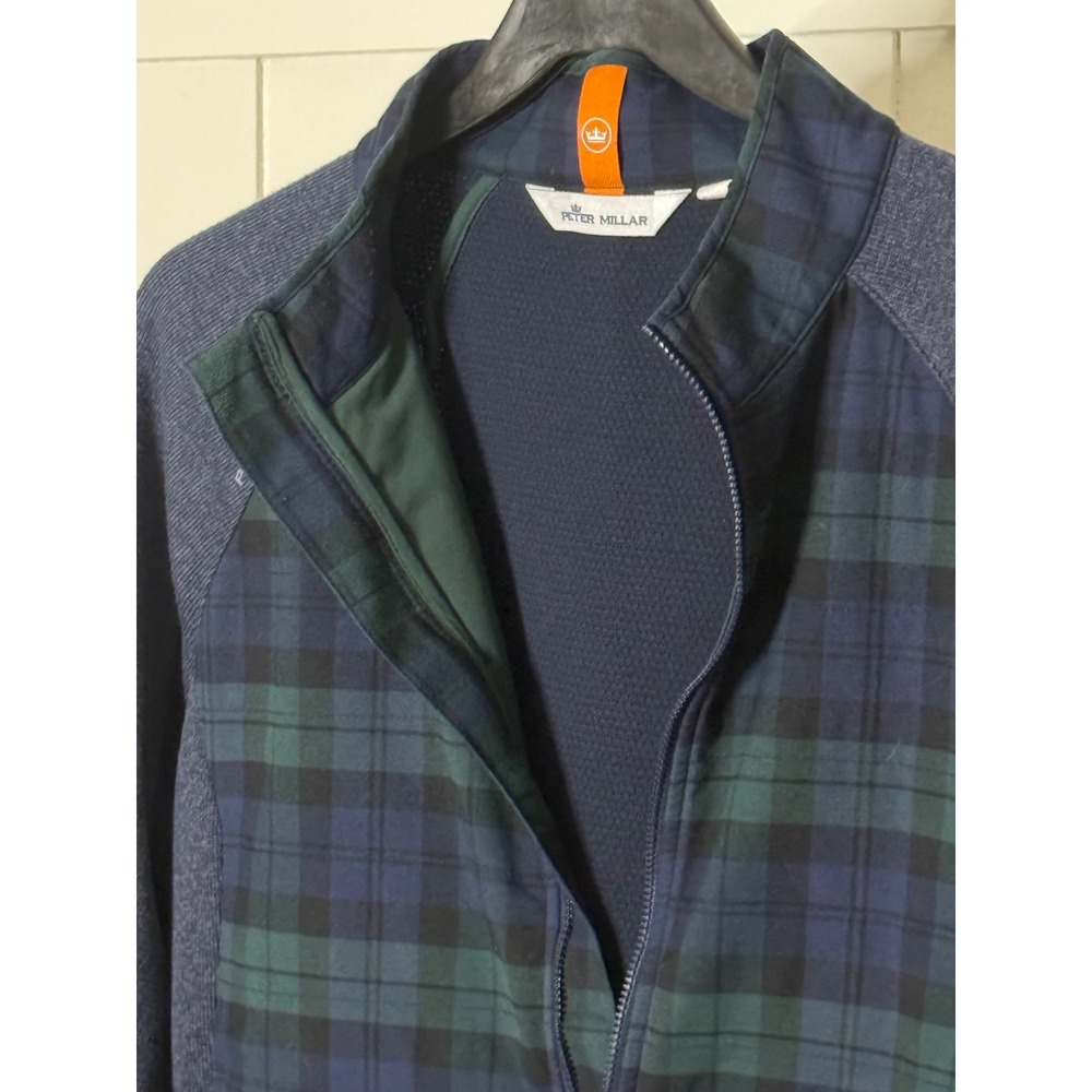 Peter Millar Crown Sport MF22EZ40 Flannel Merge Hybrid Jacket Men's L Plaid